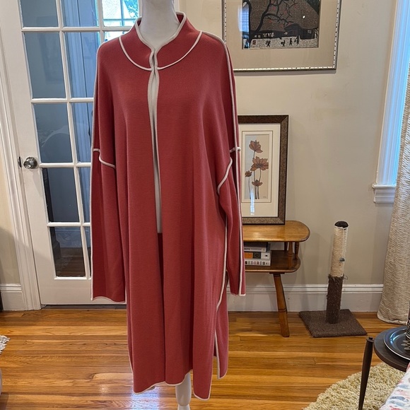 Marla Wynne Elegant Pink Open Front Cardigan. size 2x - Picture 1 of 9